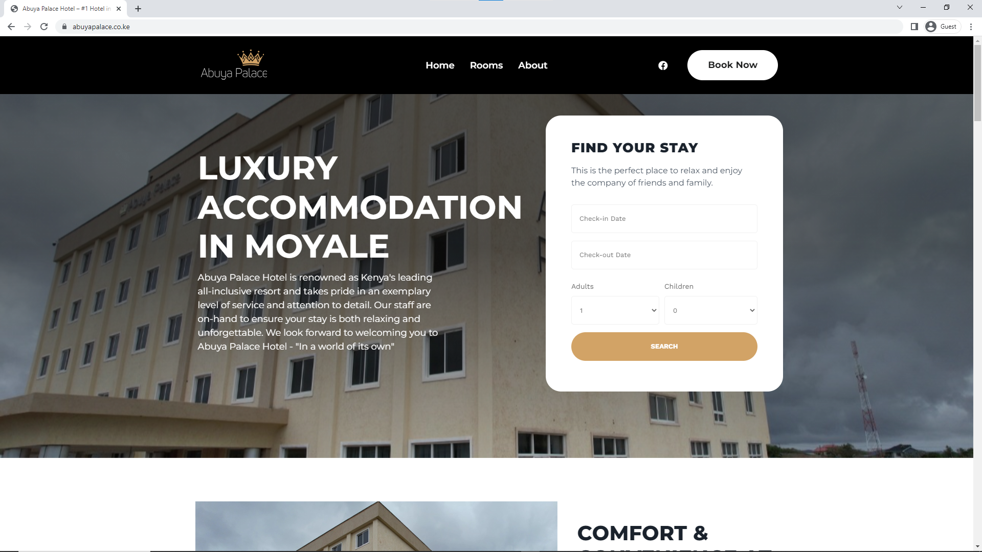 Website Design for Abuya Palace � Abuya Palace branding project Nairobi