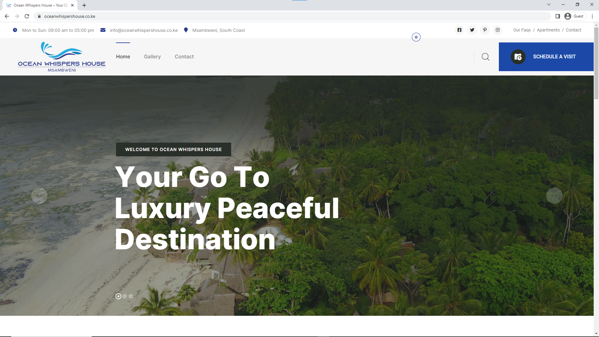 Website Design for Ocean Whispers House � Ocean Whispers House branding project Nairobi